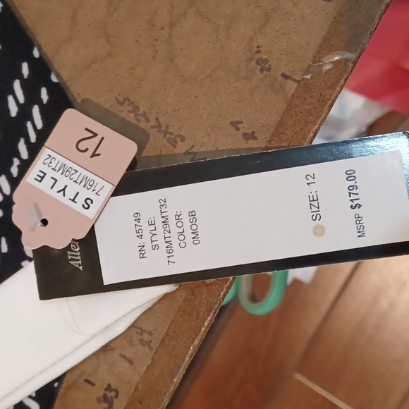 Designer Allen Kay sz 12 NWT Wmn's Blk/Wht 3/4 slv open front jacket - Picture 6 of 10